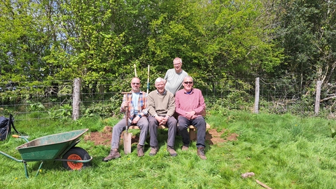 Mike Warmington (spade in hand) Richard Howells, Stephen Vass and Kevin Royston at the back at Springdale Farm