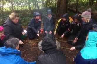 Forest school teacher training - toasting marshmallows