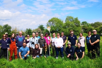 Gwent Wildlife staff at Bridewell Common