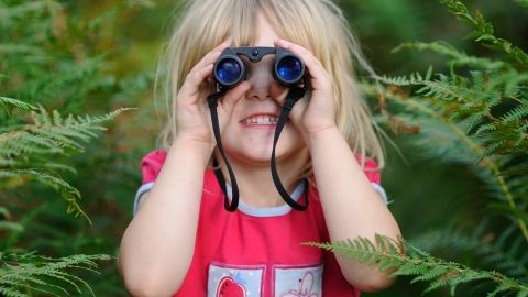 Young girl bird watching, David Tipling/2020Vision