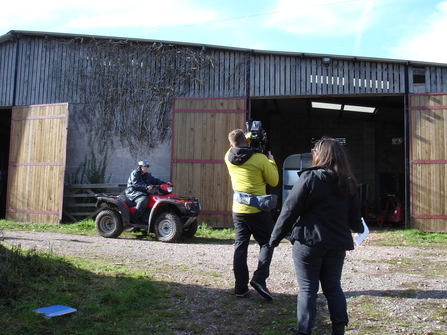 filming at Pentwyn Farm Nature Reserve