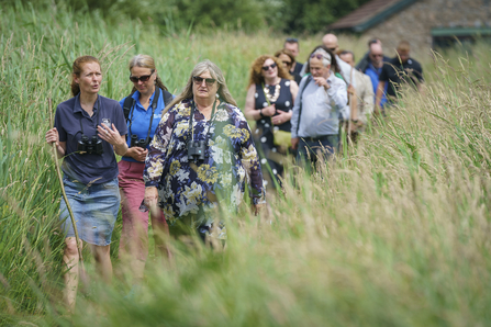 GWT’s Head of Nature Recovery Gemma Bodé leads a tour of Magor Marsh
