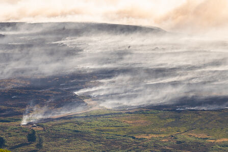 wildfire on blaenavon smoke in the air 