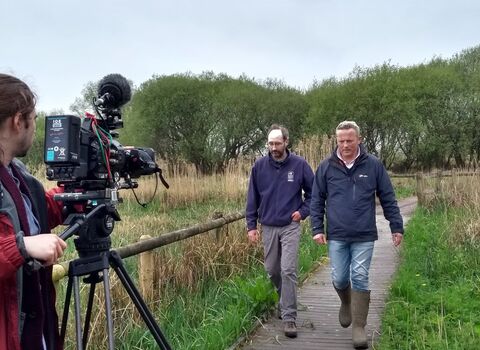 Filming at Magor Marsh