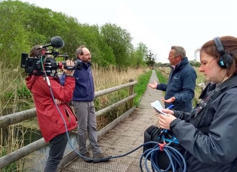 Gwent Wildlife Trust Chief Executive Ian Rappel is interviewed about the Save The Gwent Levels campaign by Jules Hudson from Countryfile Diaries