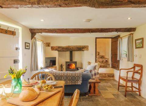 Pentwyn Cottage dining and living room